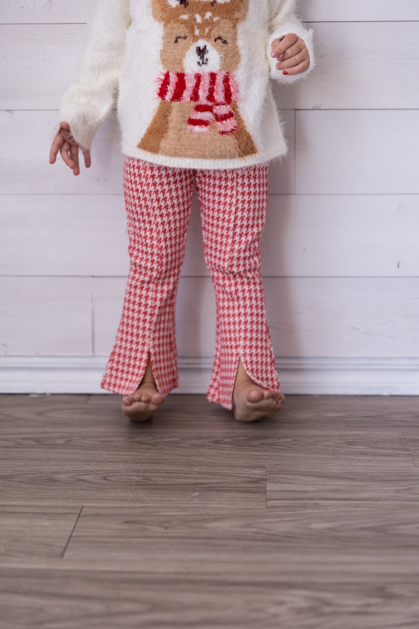 Chex Red Houndstooth Bell Bottoms