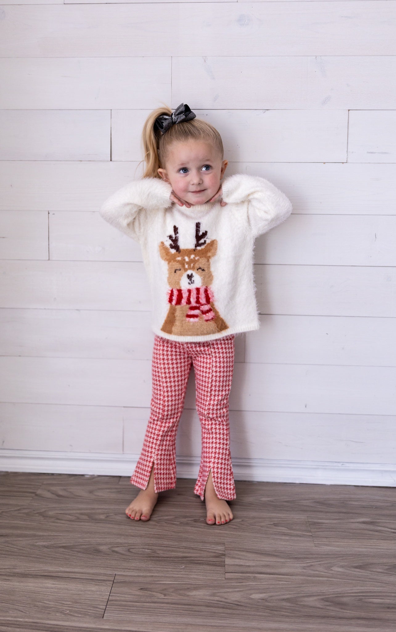 Reindeer Furry Sweater Cami Lace