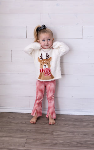 Reindeer Furry Sweater Cami Lace