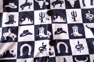 Boys Western Checkerboard Collar Shirt