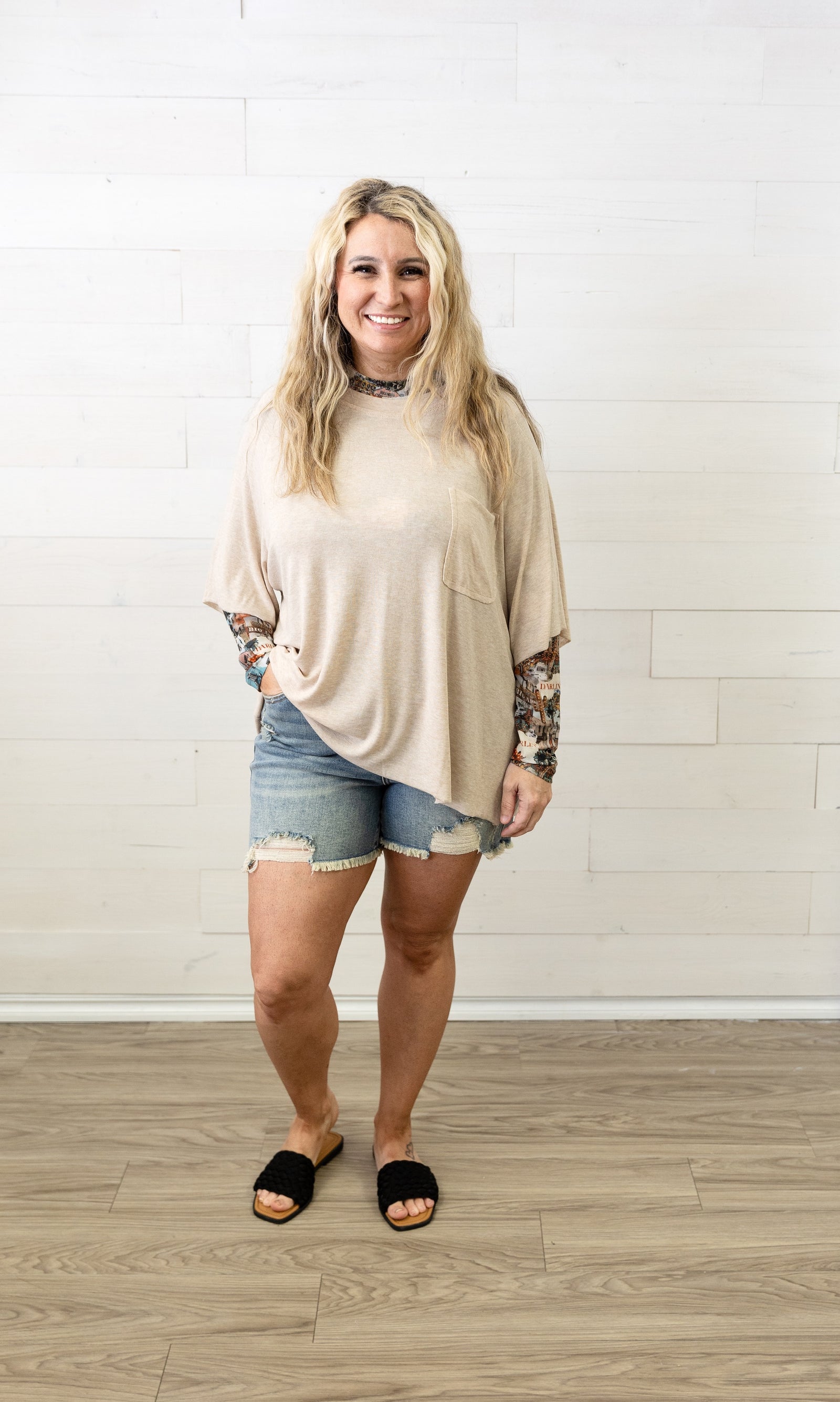 Merigold Kiss Hello Darlin Mesh Top Multi