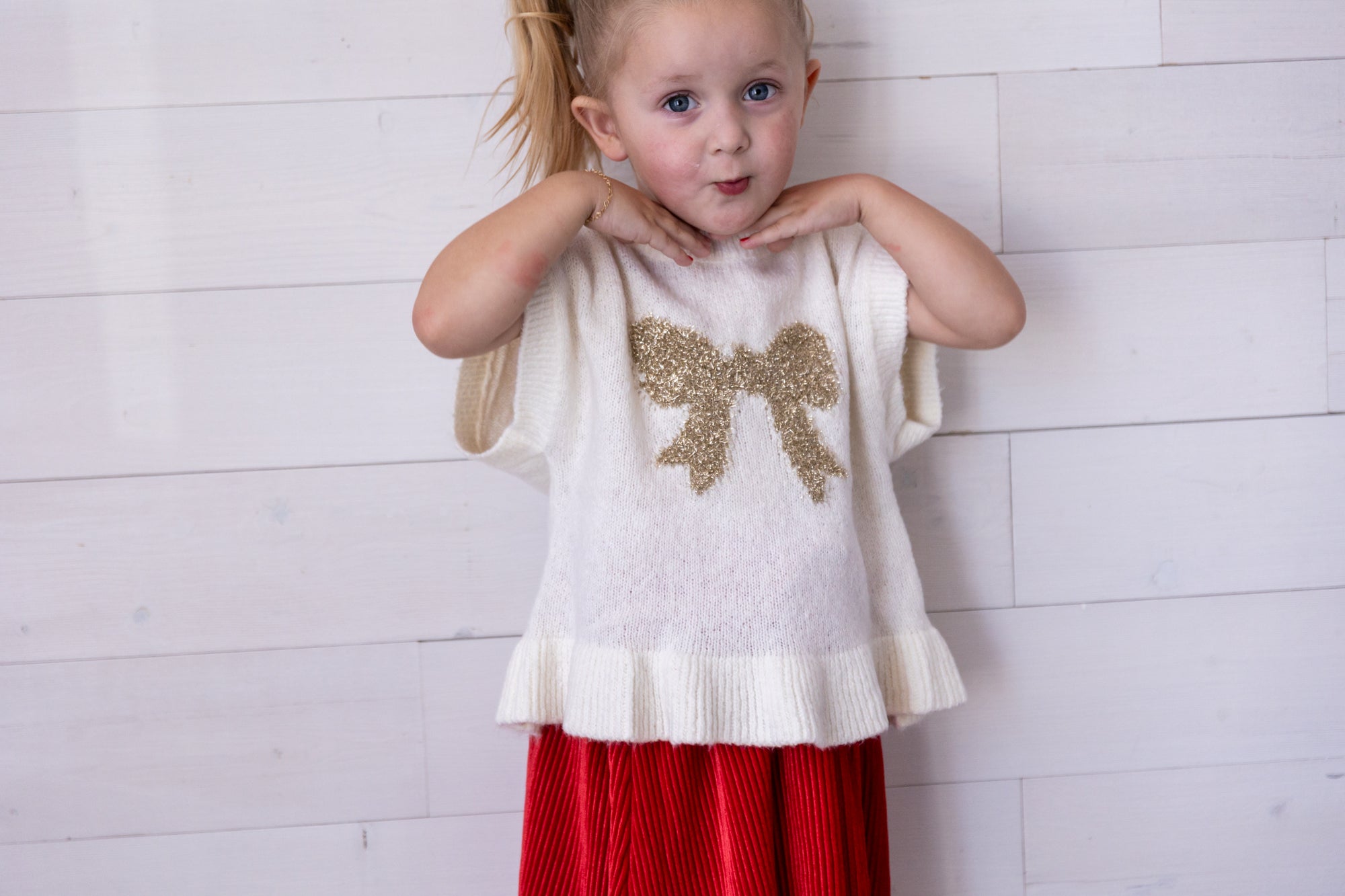 Gold Bow Everywhere Sweater