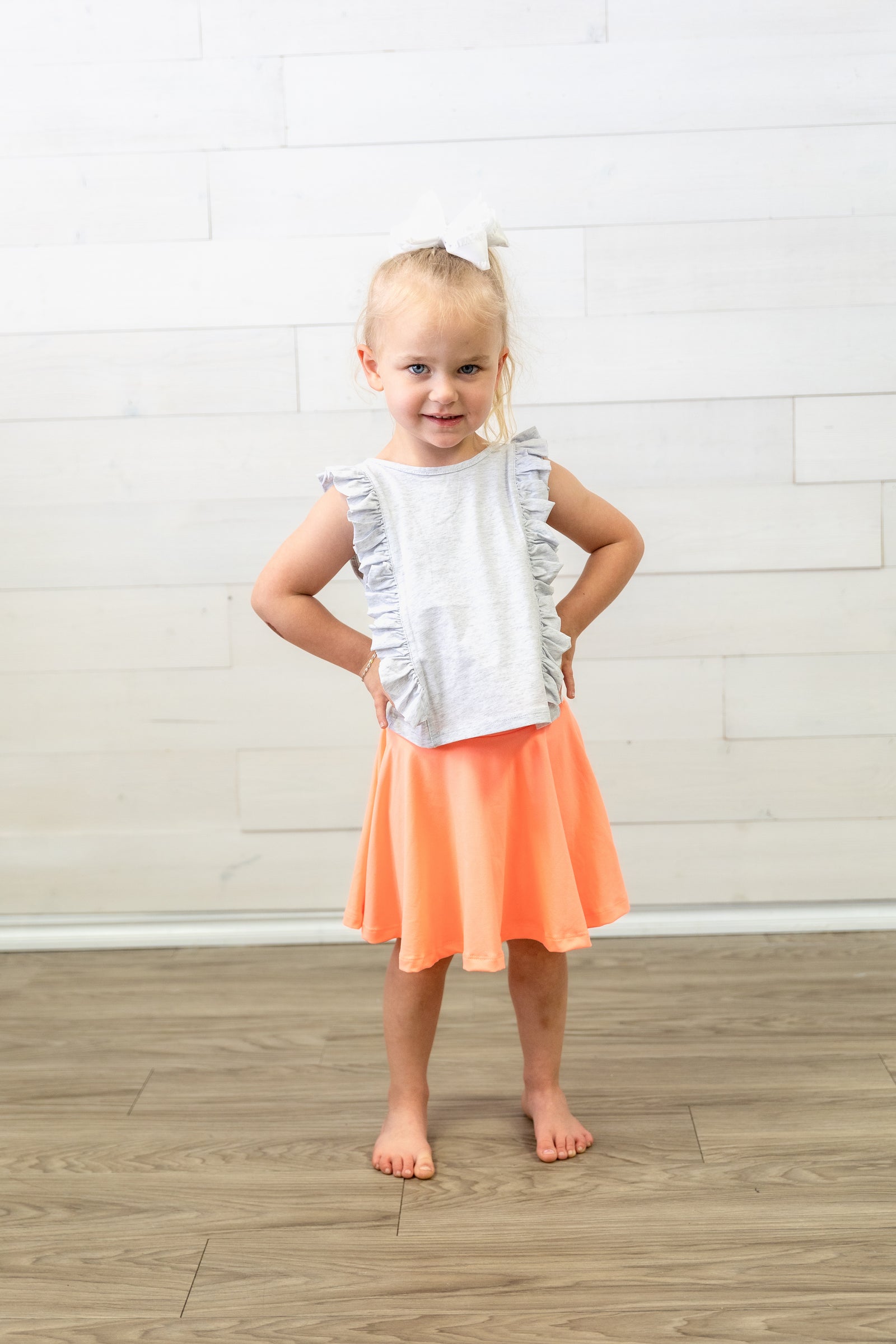 Ruffle Sleeveless Grey Top