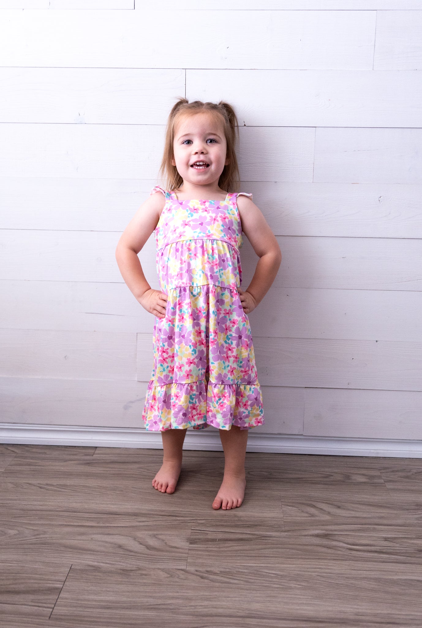 Summer Watercolors Ruffle Maxi Dress