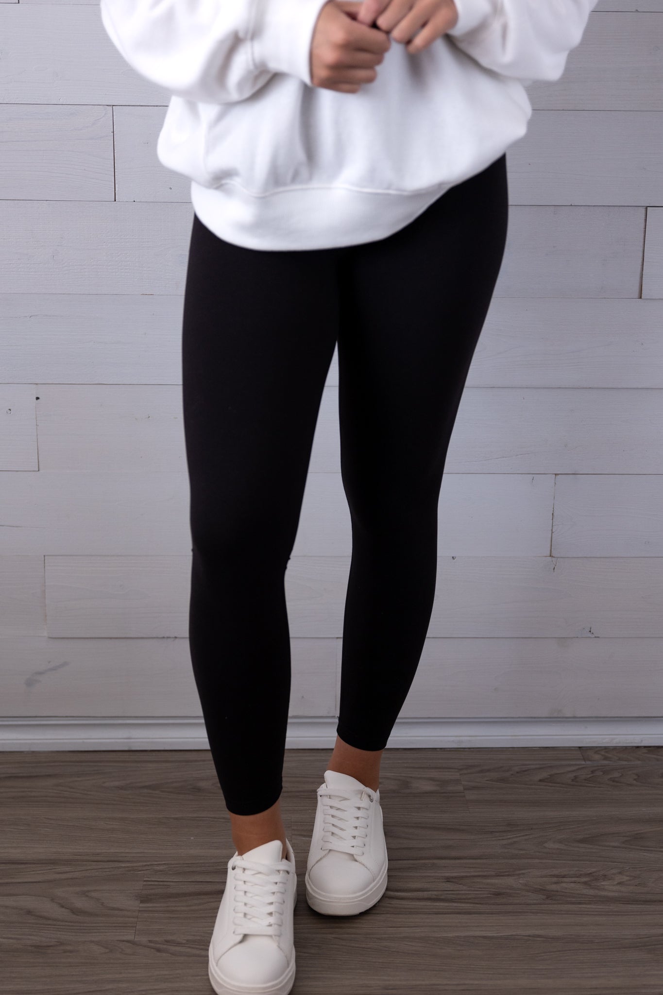 Black Full Length High Waist Basic Yoga Leggings
