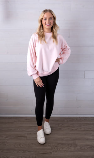 French Terry Pullover Seashell Pink