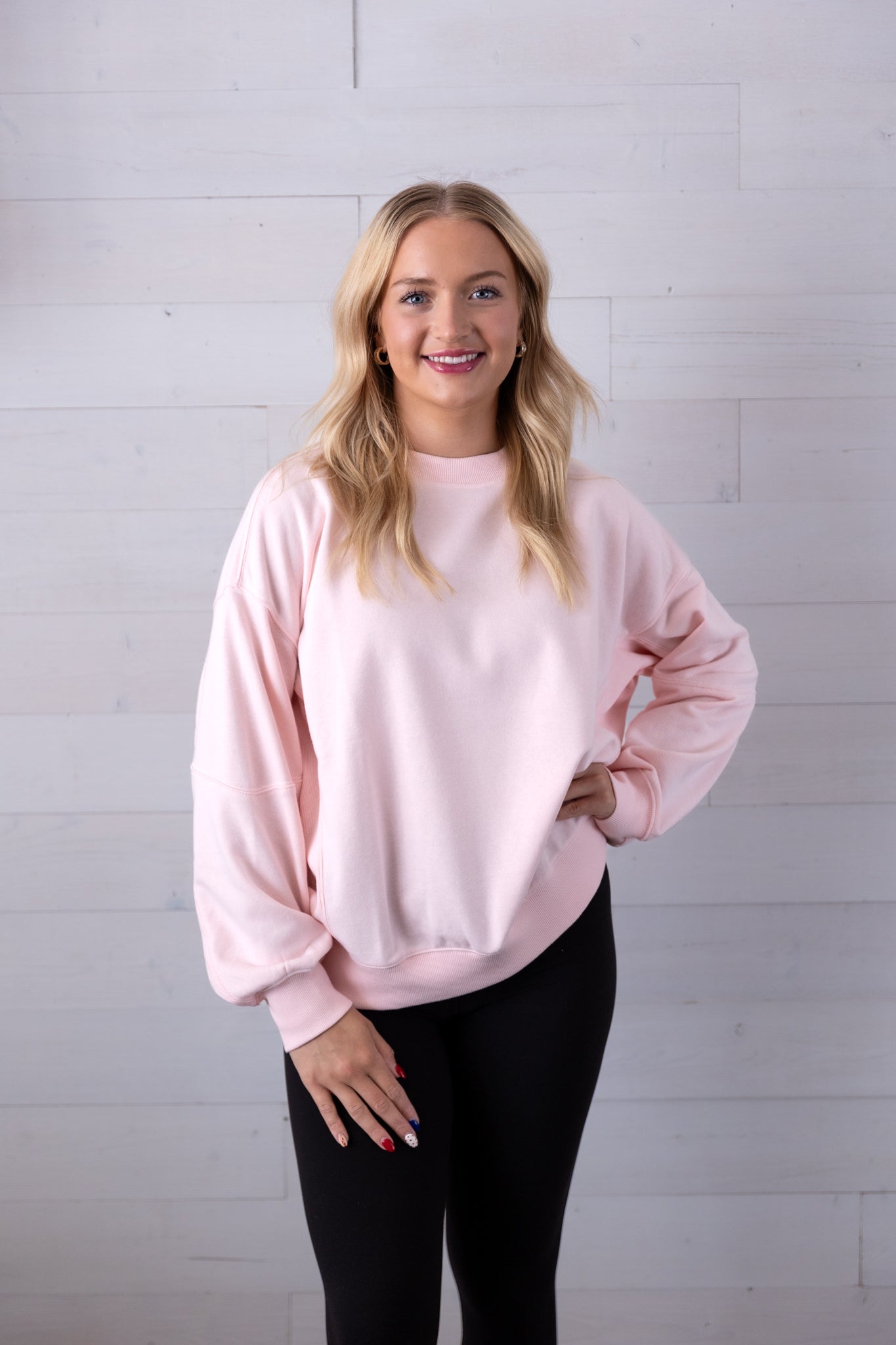 French Terry Pullover Seashell Pink