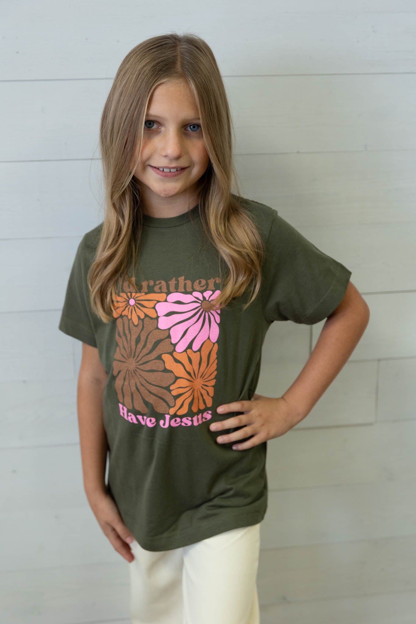 Girl's I'd Rather Have Jesus Graphic Tee