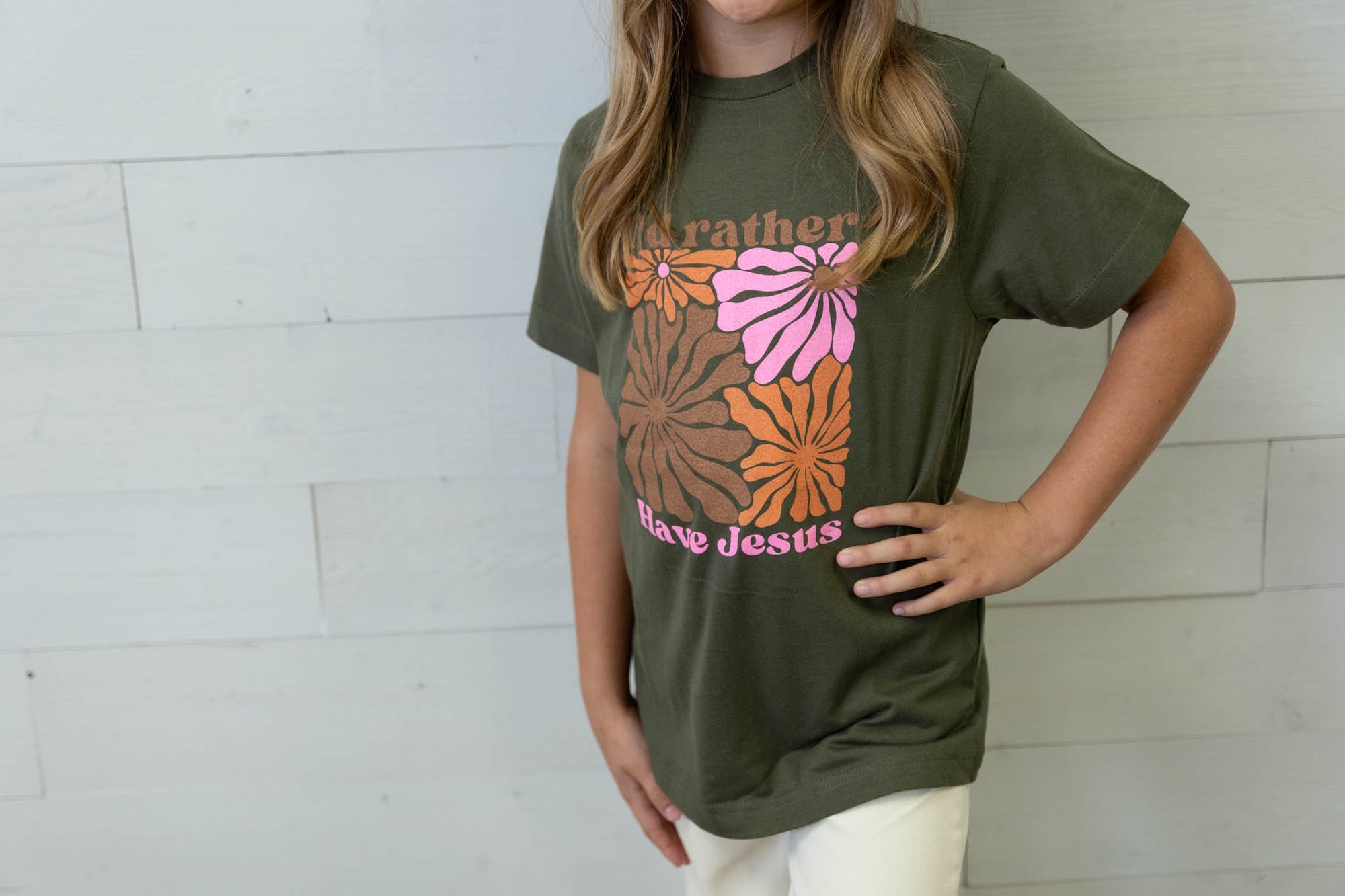 Girl's I'd Rather Have Jesus Graphic Tee