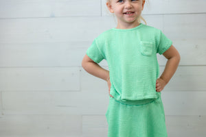 Scrunchy Pocket Tee Neon Green