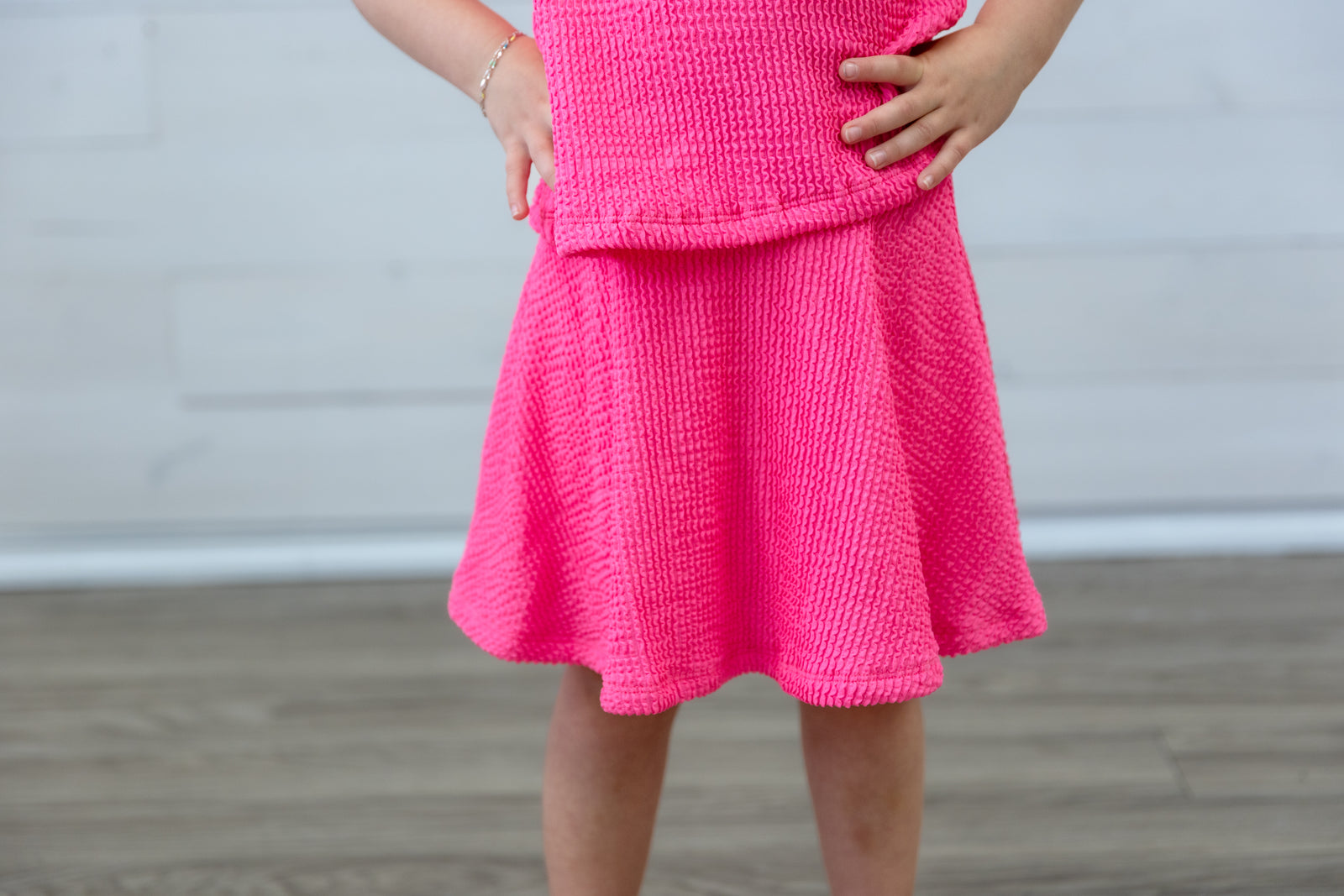 Scrunchy Twirl Skort Neon Pink