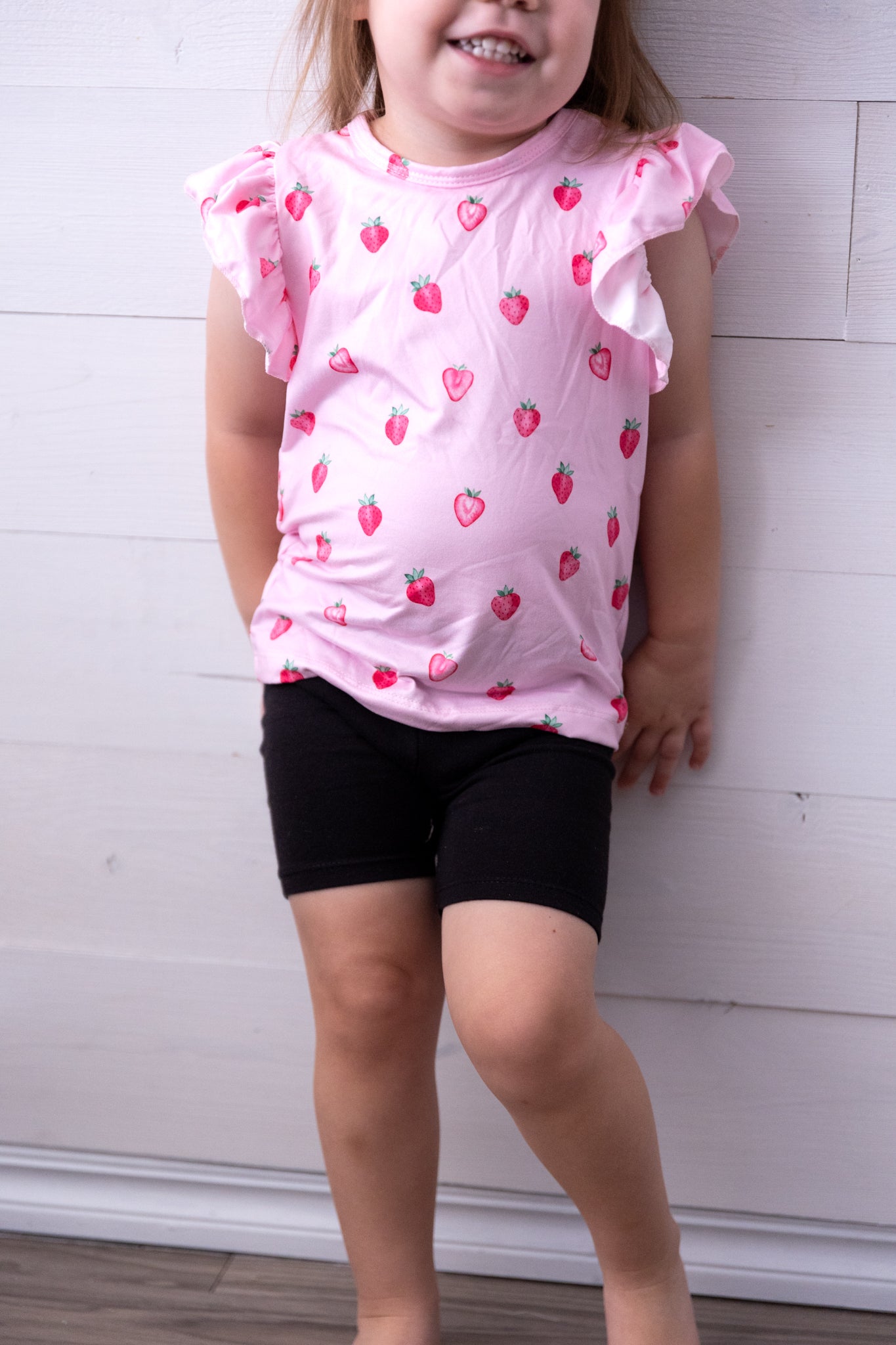Sweet Strawberries SS Ruffle Tee
