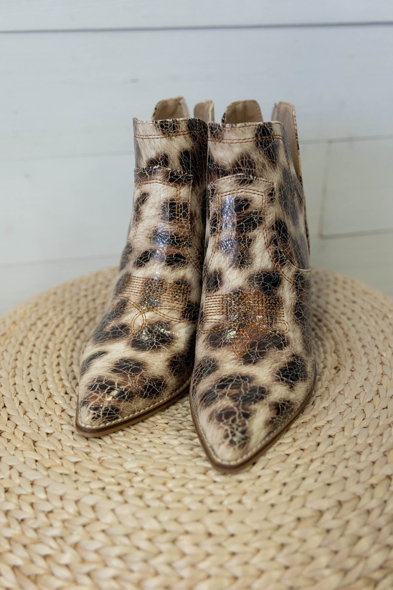 Smoke Show Sand Cracked Leopard Boots