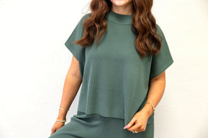 Viscose Sweater SS Top & Pant Set Ash Jade