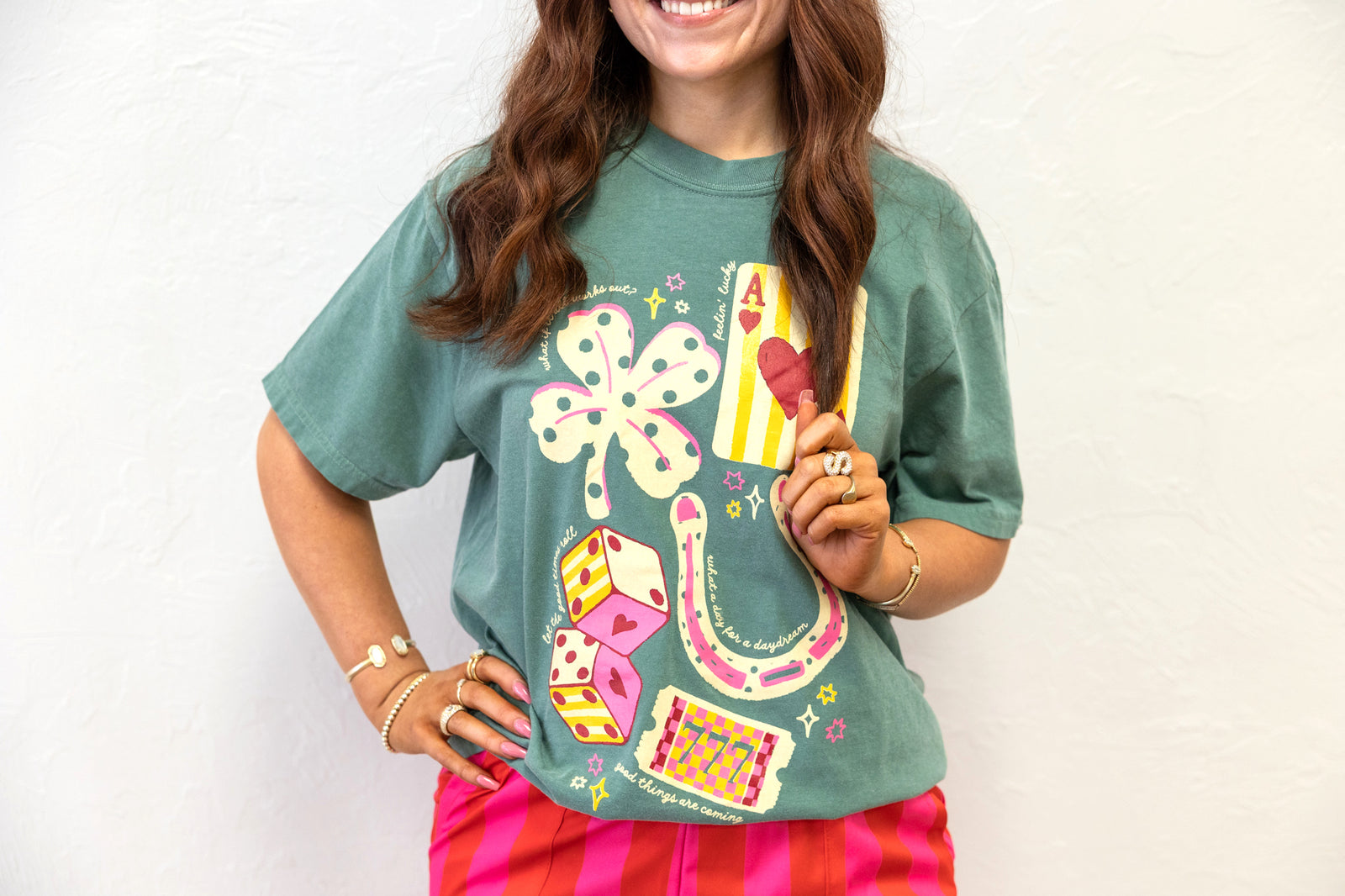 Good Luck Trinkets Graphic Tee Green