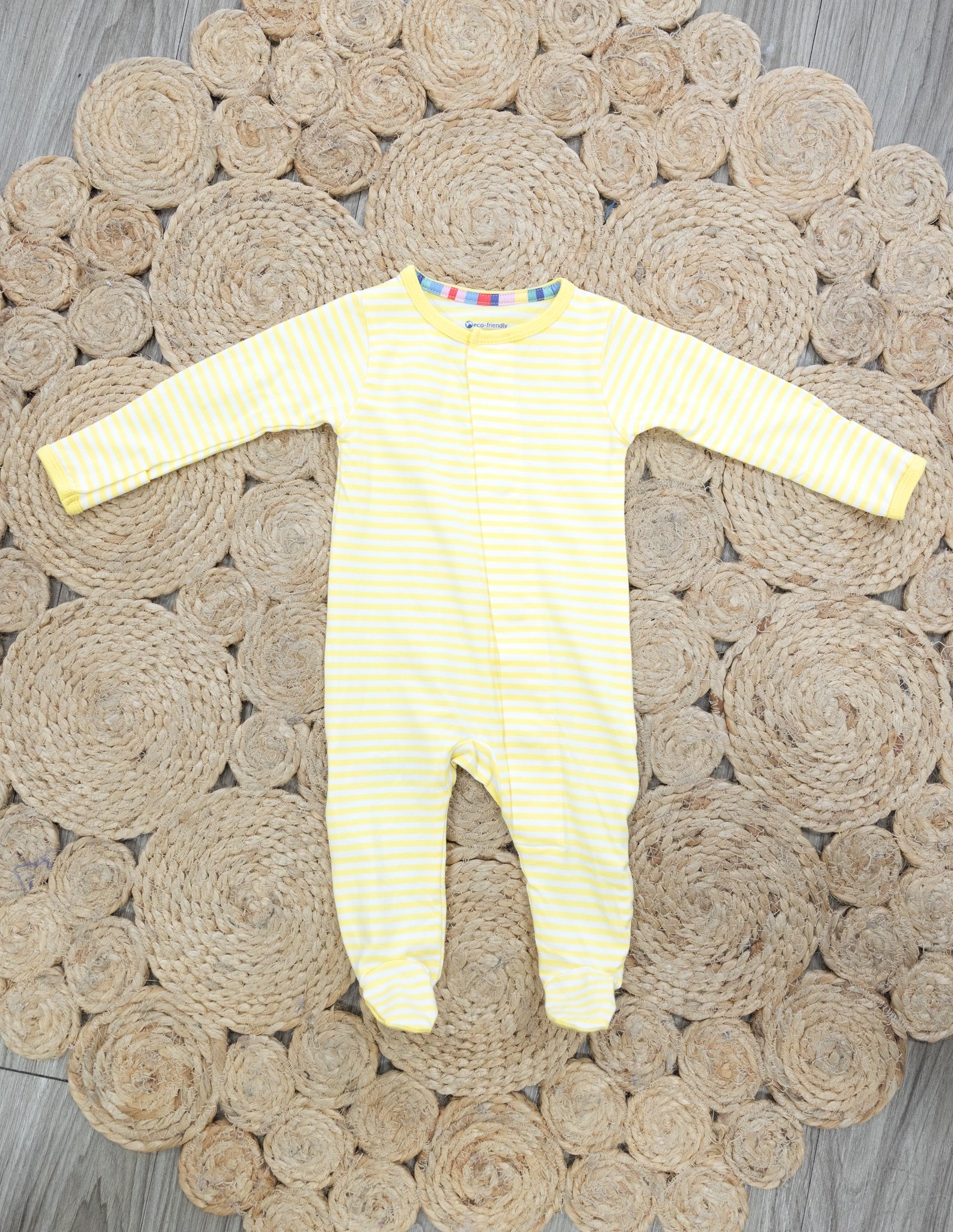 Yellow & White Striped Footie