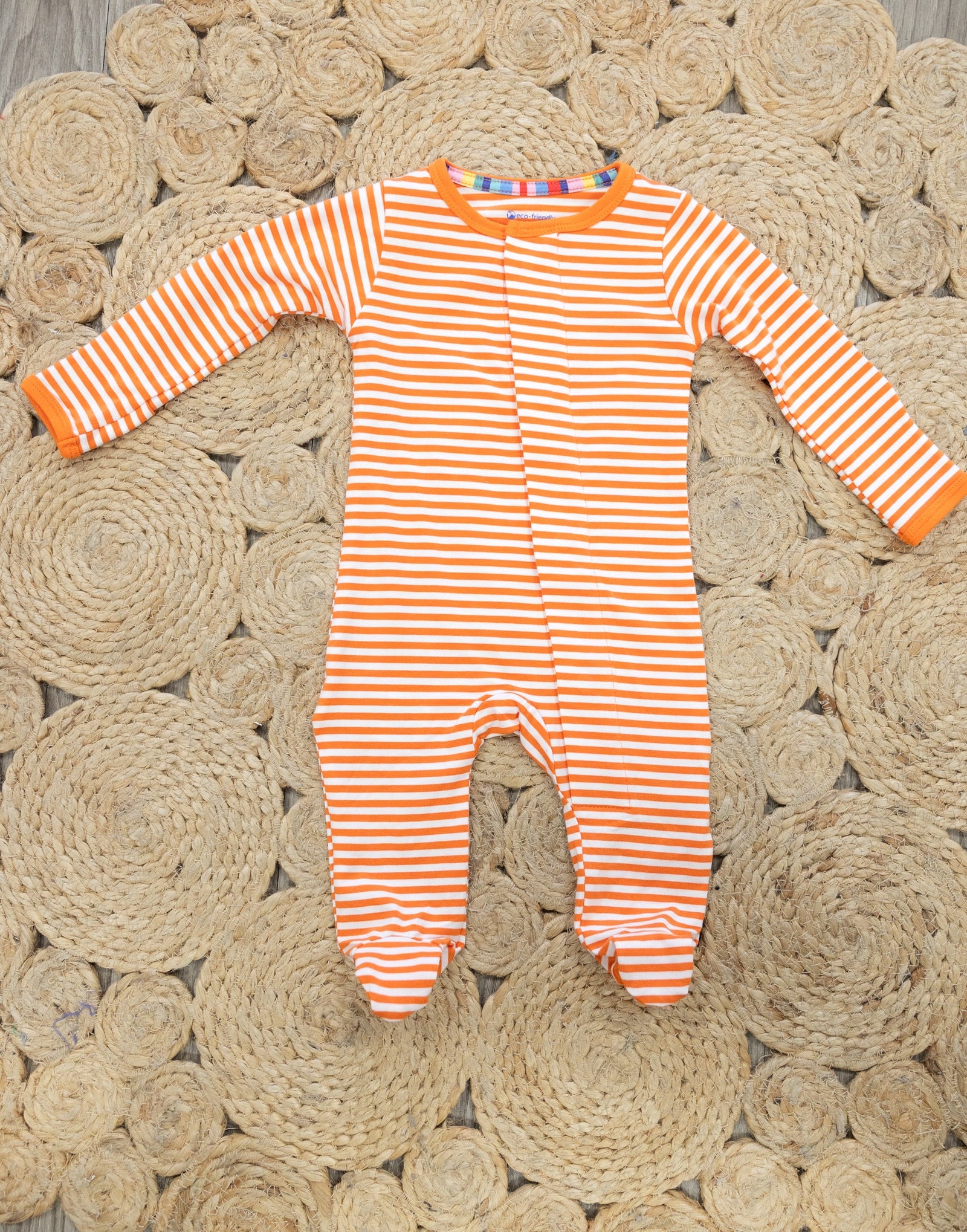 Orange & White Striped Footie