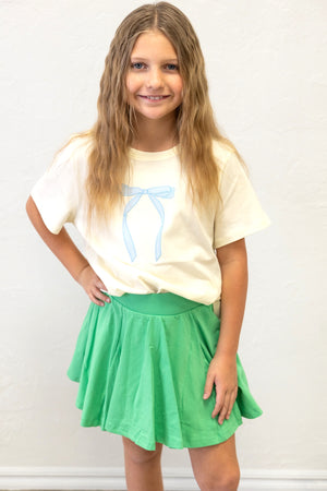 Embroidery Bow Stamp Graphic Tee Afterglow