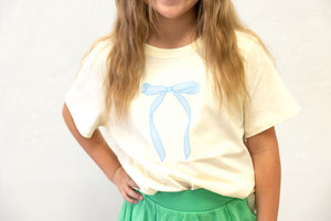 Embroidery Bow Stamp Graphic Tee Afterglow