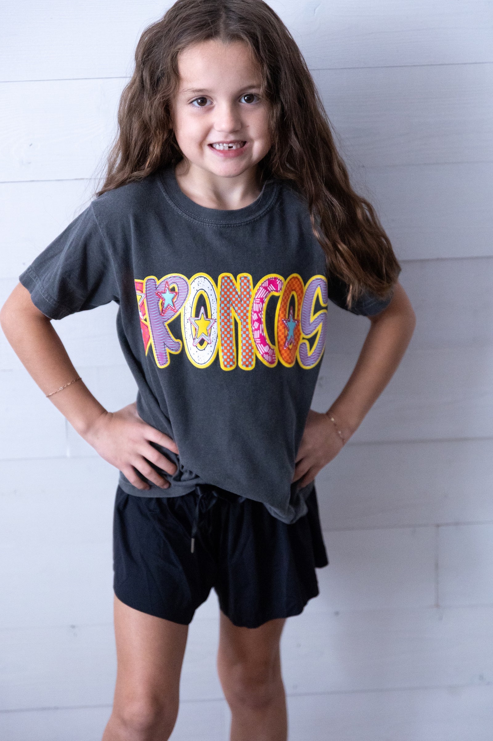 Girls Black Flowy Shorts