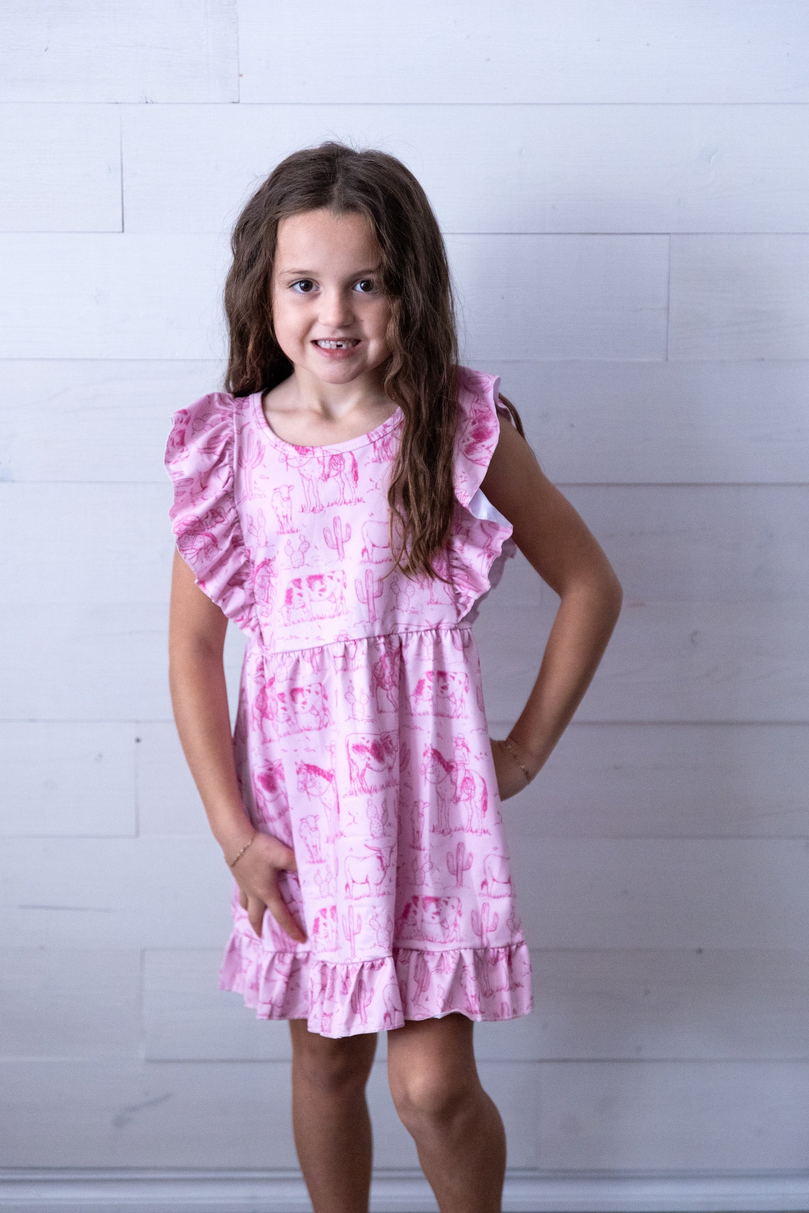 Pink Western Girls Dress