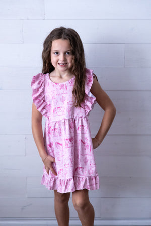 Pink Western Girls Dress