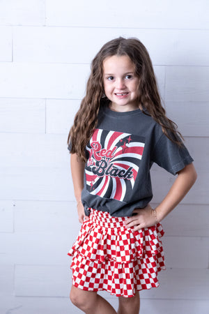 Kid's Red & Black Retro Graphic Tee