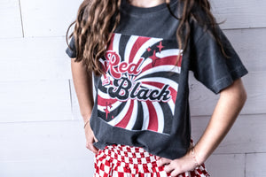 Kid's Red & Black Retro Graphic Tee