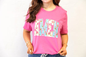 Floral Amen Graphic Tee Pink