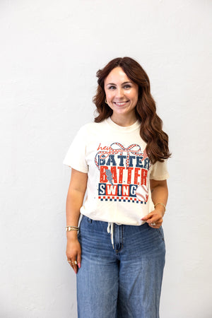 Hey Batter Batter Swing Graphic Tee Ivory
