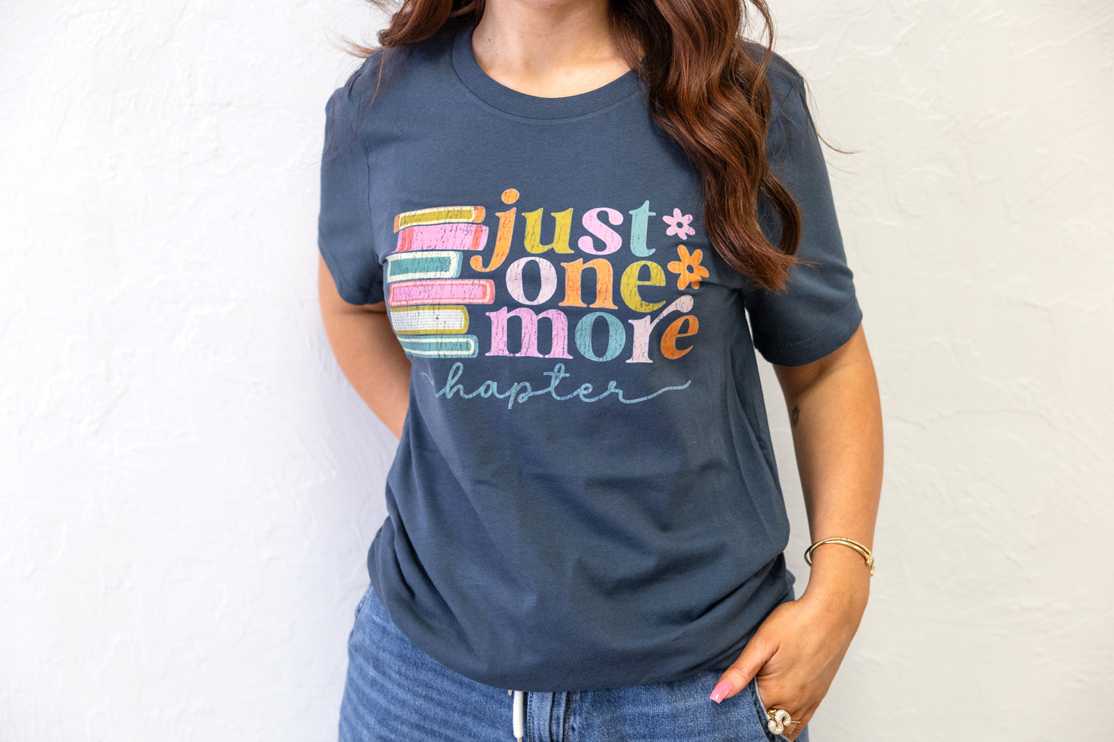 Just One More Chapter Graphic Tee Blue