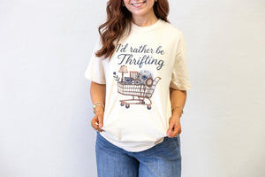 I'd Rather Be Thrifting Graphic Tee Ivory
