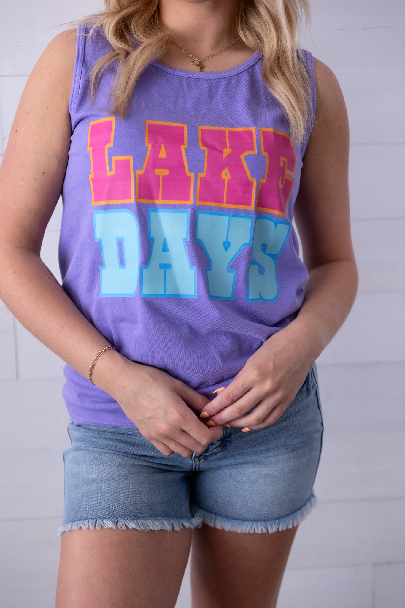 Lake Days Sleeveless Graphic Tee Violet