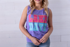 Lake Days Sleeveless Graphic Tee Violet
