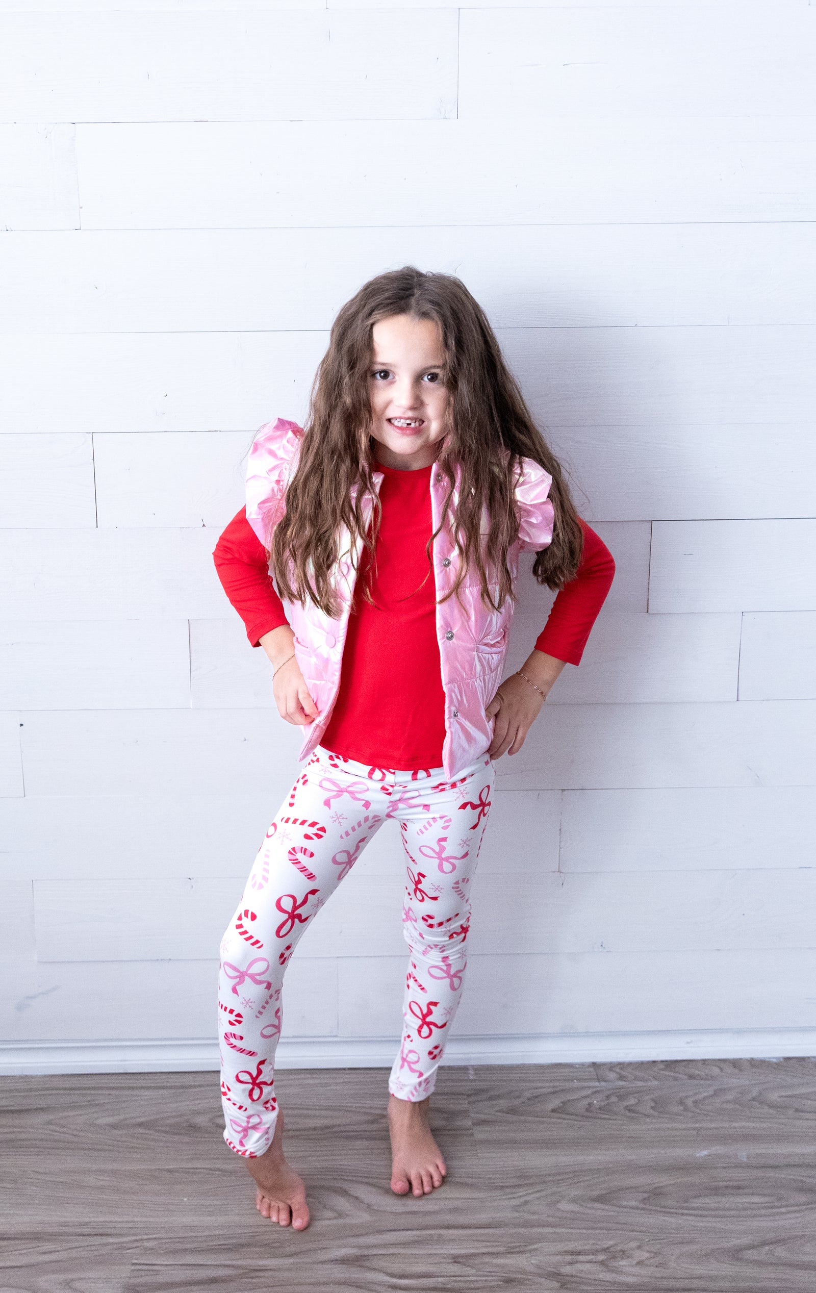 Mila & Rose Iridescent Puffer Vest-Pink