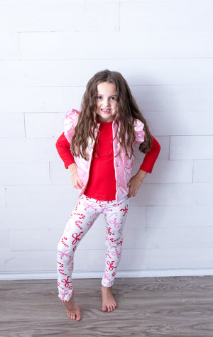 Mila & Rose Iridescent Puffer Vest-Pink