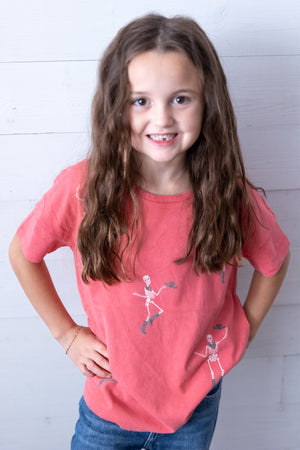 Western Skeletons Acid Wash Tee Shirt