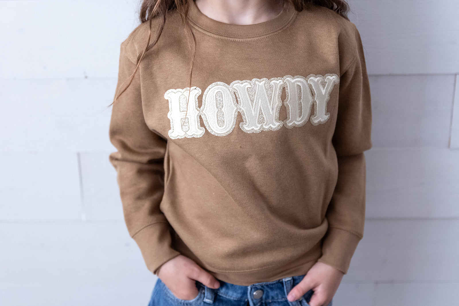 Howdy Patch Mocha Sweatshirt
