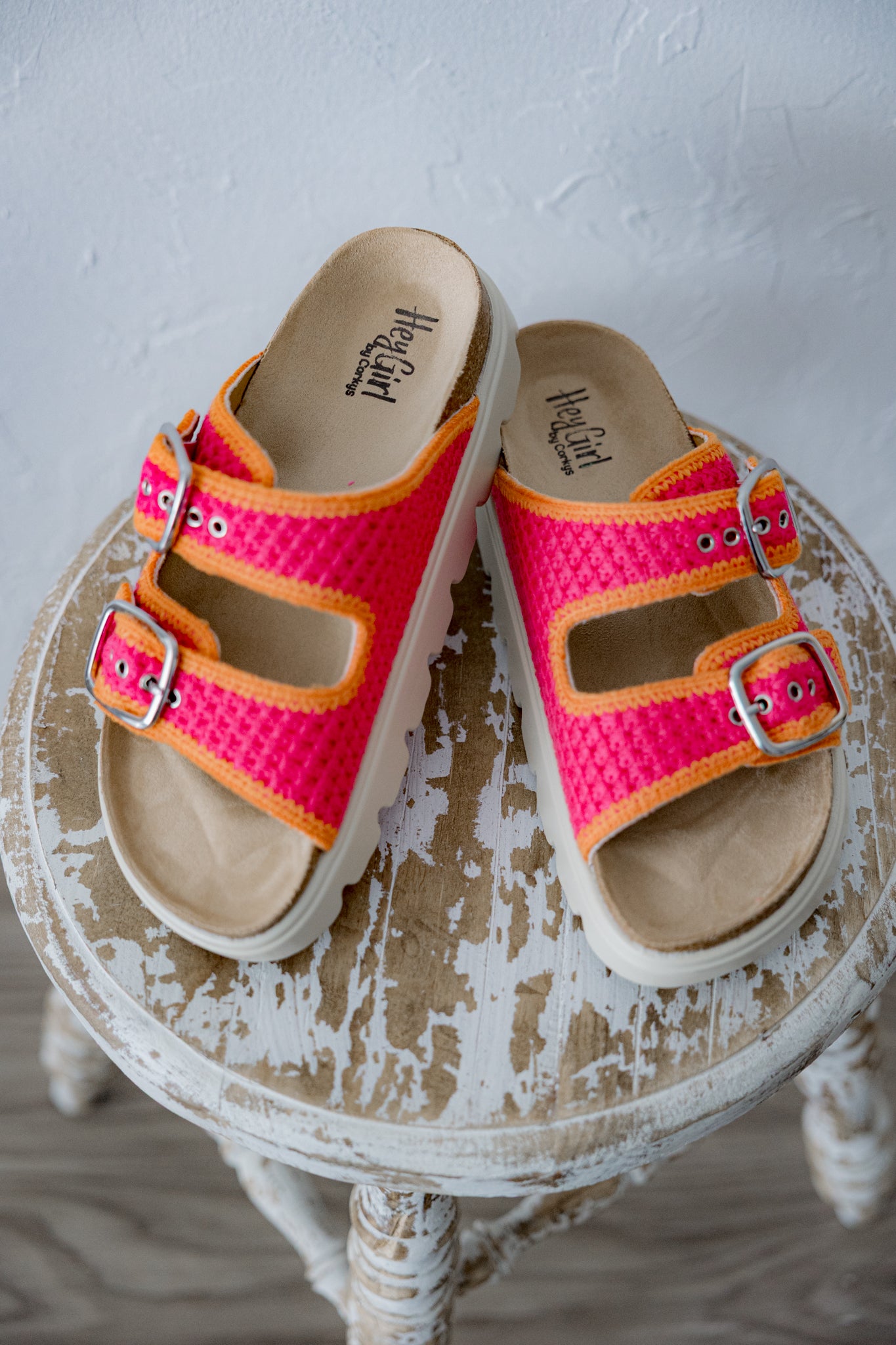 Rumor Has It Pink Orange Sandals
