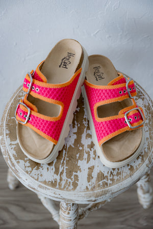 Rumor Has It Pink Orange Sandals