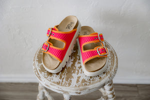 Rumor Has It Pink Orange Sandals