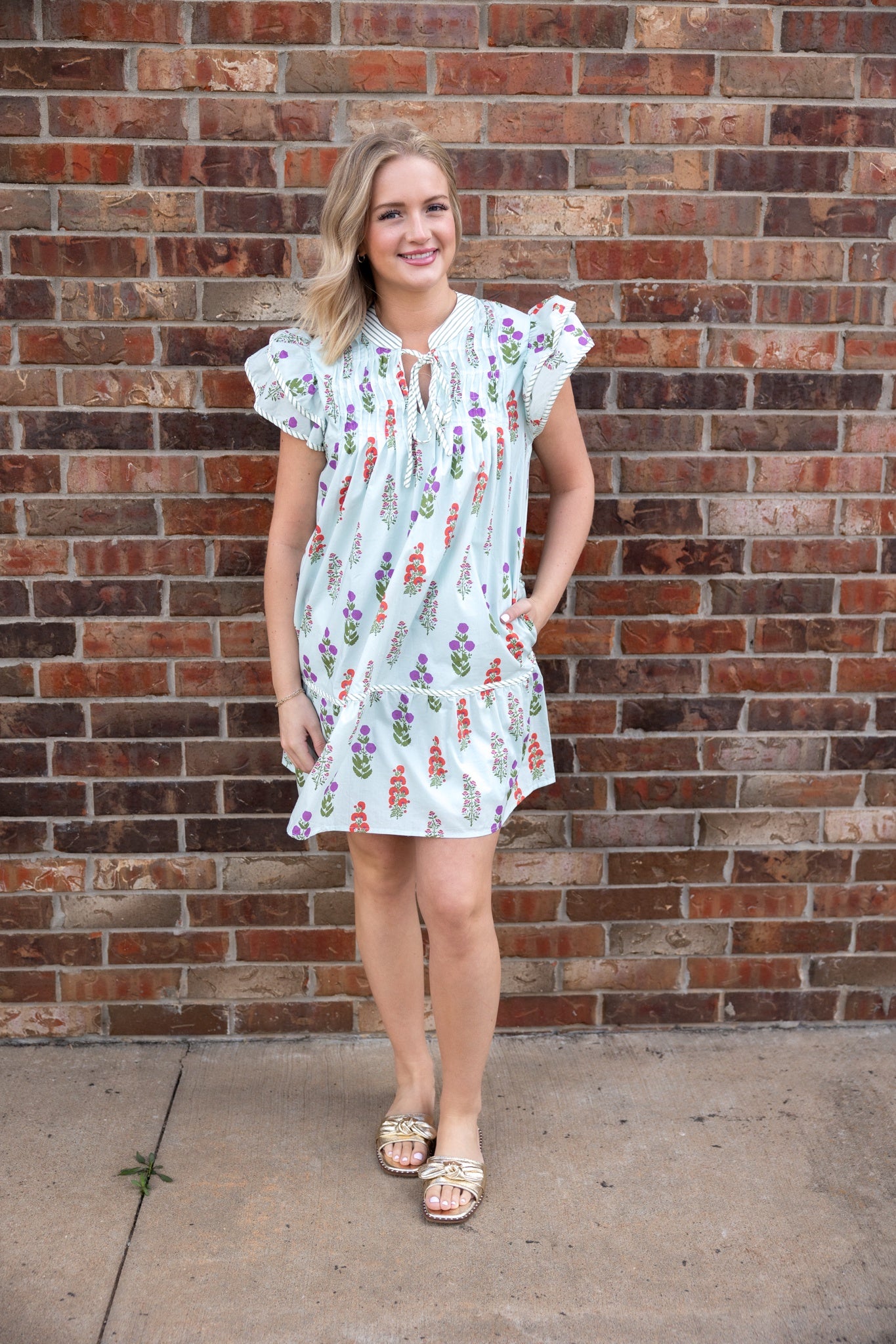 pintuck mini dress Pintuck Detail Tie Back Mini Dress For Women Chic and Trendy Mini Dress with Playful Tie