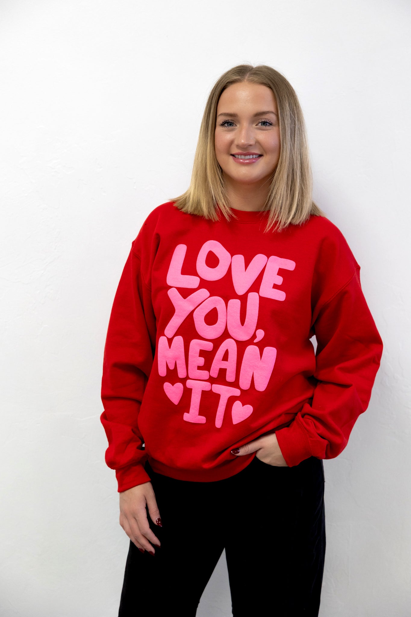 Love You Mean It Sweatshirt Red