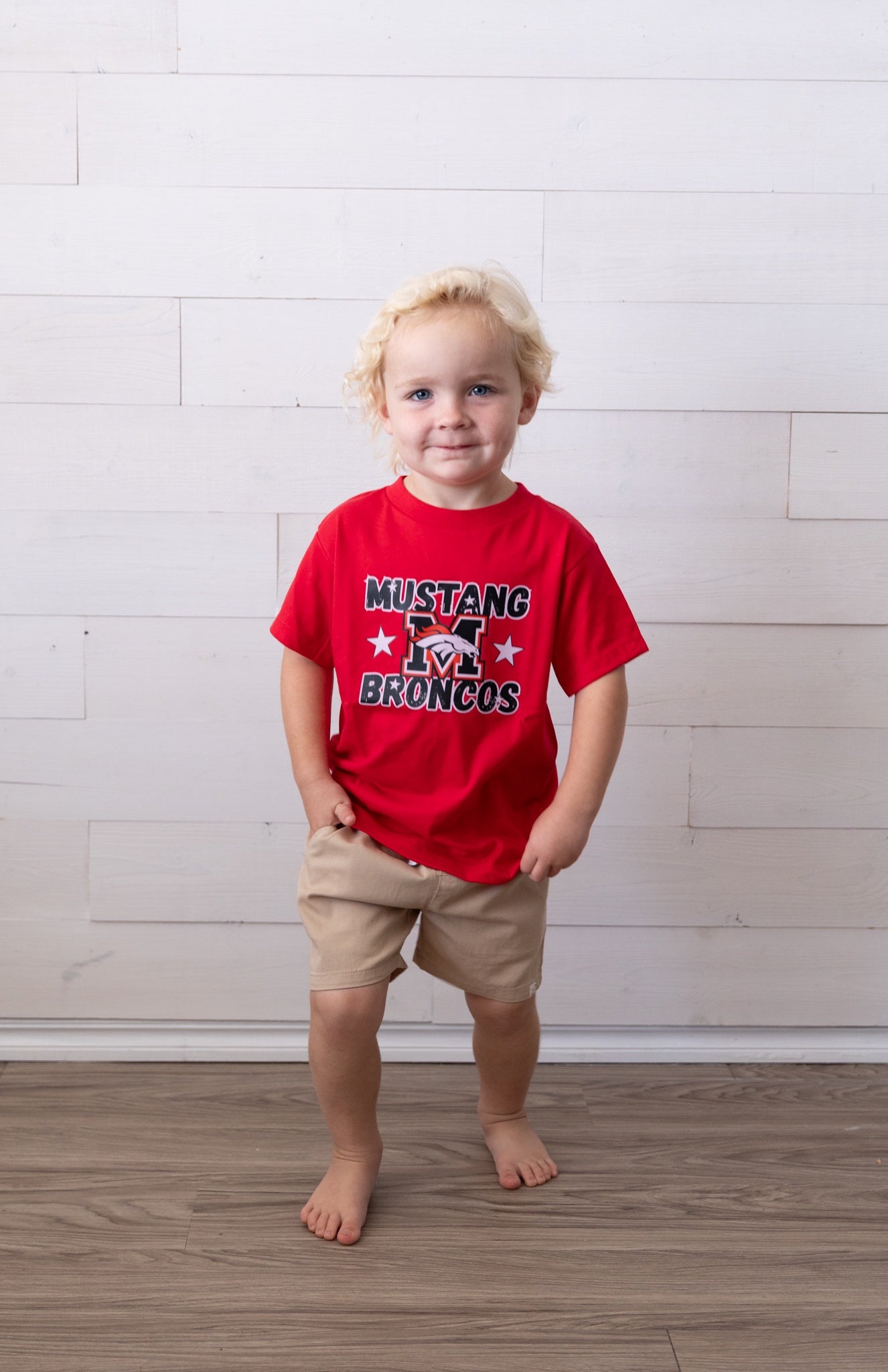 Toddler Star Mustang Broncos Graphic Tee Red