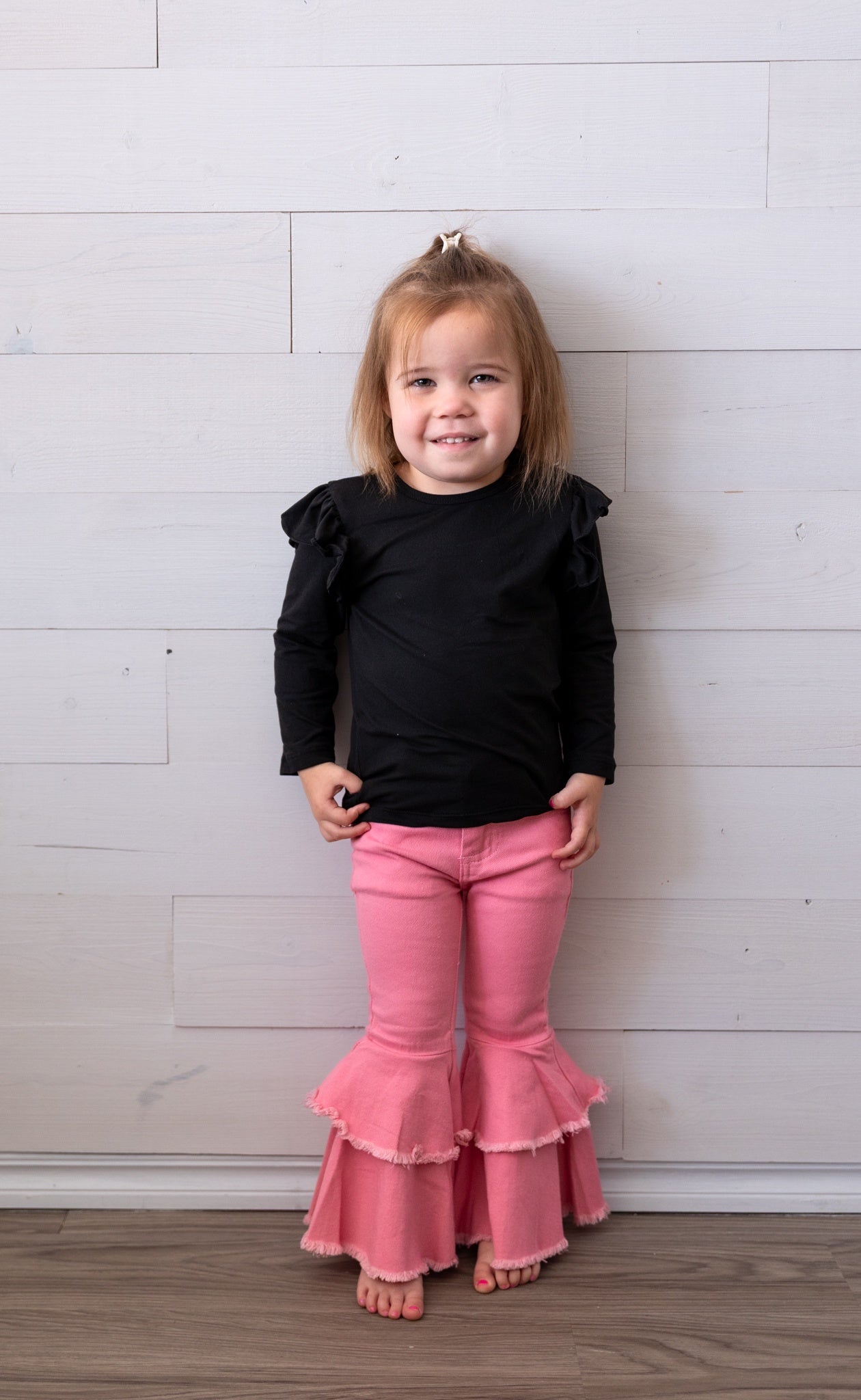 Pink Denim Flare Jeans