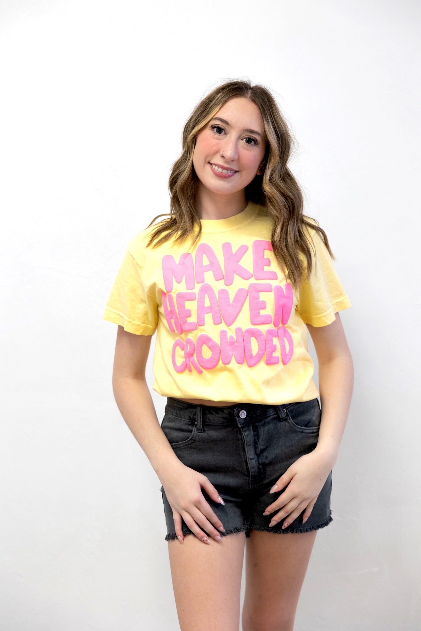 Make Heaven Crowded Graphic Tee Yellow