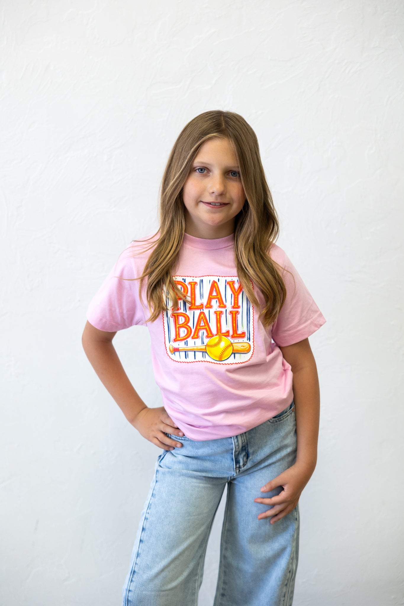 Youth Play Ball Softball Pink