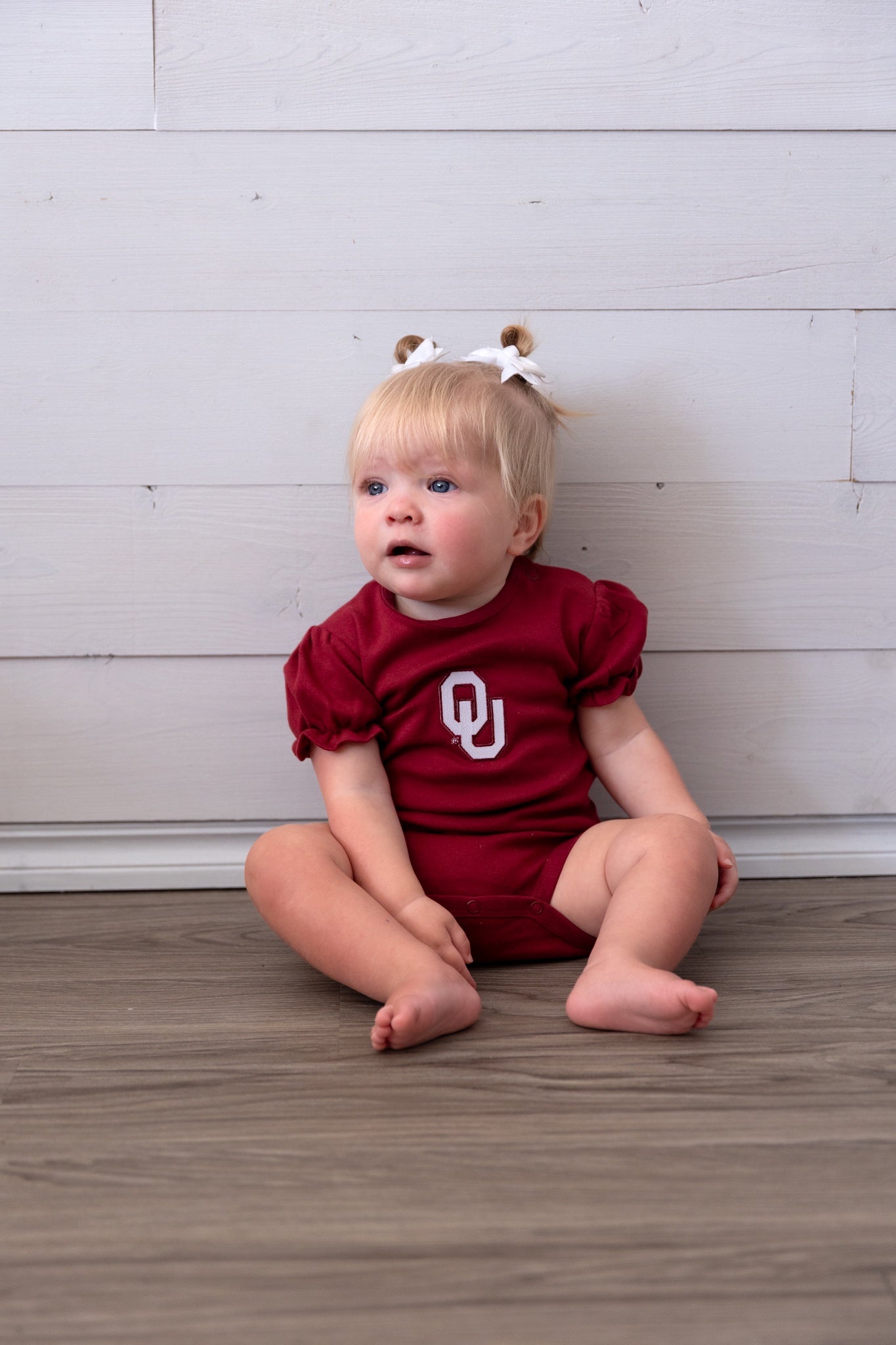 OU Puff Sleeve Bodysuit Crimson