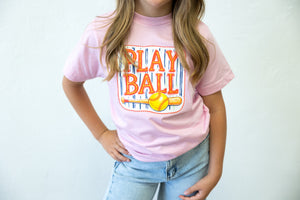 Youth Play Ball Softball Pink