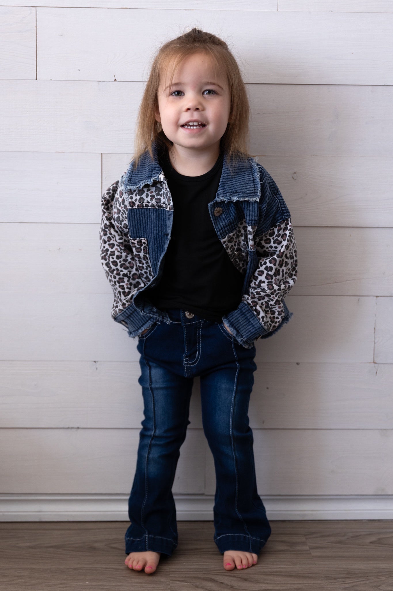 Girls Dark Denim Flare Jeans